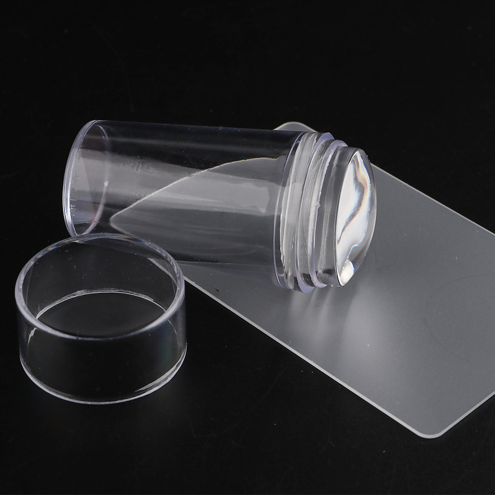 Suministro transfronterizo herramientas de uñas sello de silicona transparente Juego de 5 piezas de uñas Plantilla de placa de acero placa de transferencia de uñas