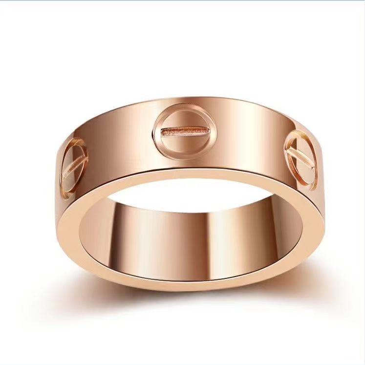 Kajia alta versión 18K oro rosa clásico anillo AU750 hombres y mujeres boda V oro amor firma anillo
