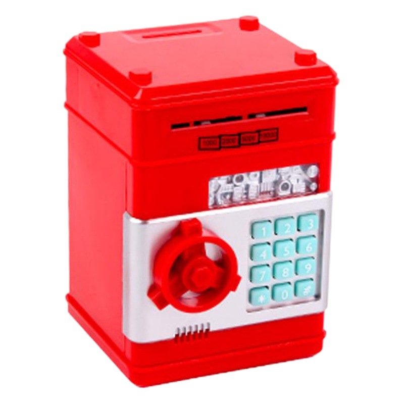 Caja de contraseña de dibujos animados Piggy Bank sólo puede entrar música rollo automático dinero alcancía niños caja juguete máquina de depósito