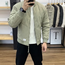 加厚圆领修身棒球服保暖纯色冬季羽绒服男潮牌士短款外套休闲设计