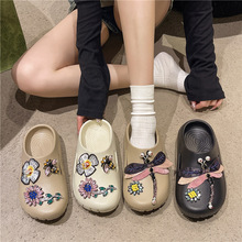 创意造型水钻时尚舒适外传拖鞋沙滩拖鞋女批发外贸平底时尚鞋子