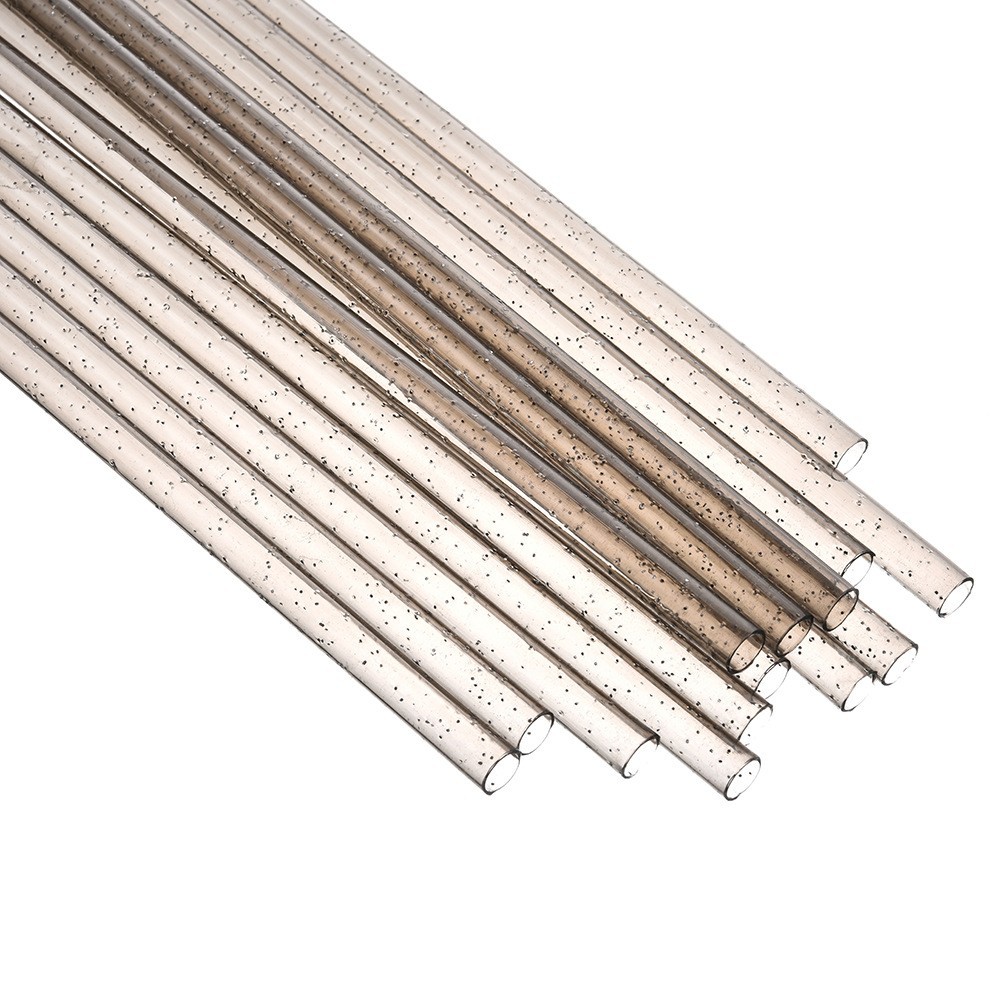 Venta caliente transfronteriza tubo recto de 23CM color plata polvo pajita dura pajita de plástico PP tubo duro repetible nuevo spot