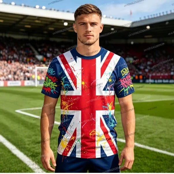 British Flag Summer Men's Printed Top Women's Short Sleeve Sporty Comfortable Breathable