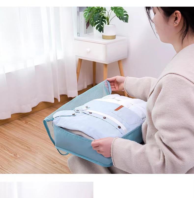 加厚斜紋新款旅行收納袋九件套 旅遊行李箱衣服分裝