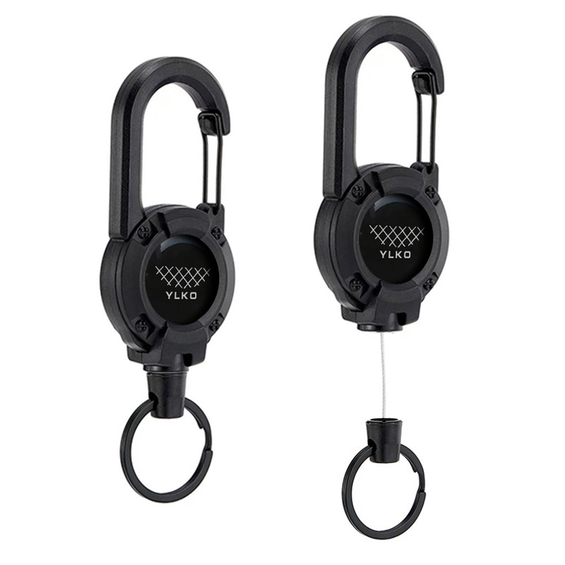 YLKO易拉扣背包钥匙扣腰带背夹便捷弹簧扣户外扣钢丝绳自动伸缩扣|ru