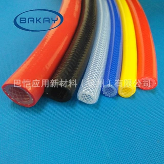 定制编织硅胶管制氧机雾化器连接软管弹性好无异味透明硅胶网纹管