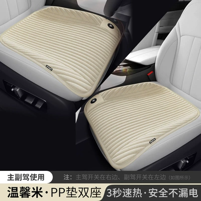 Wool pad Cushion, Cross-Border Thickened - ancheng-graphene-pp-pad-main-driver-passenger-driver-corduroy-beige-cigarette-lighter-12v24v