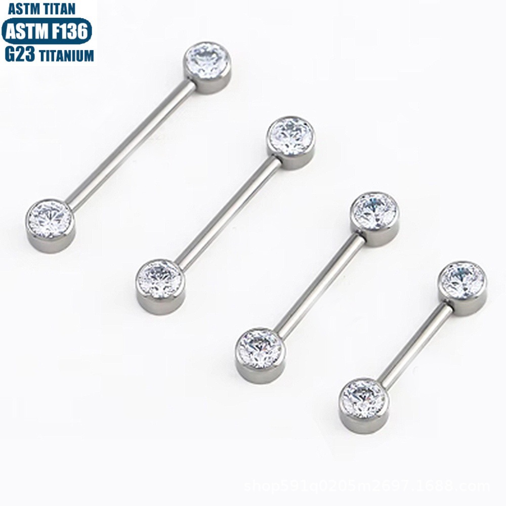 Pointed labret stud close-up product detail
