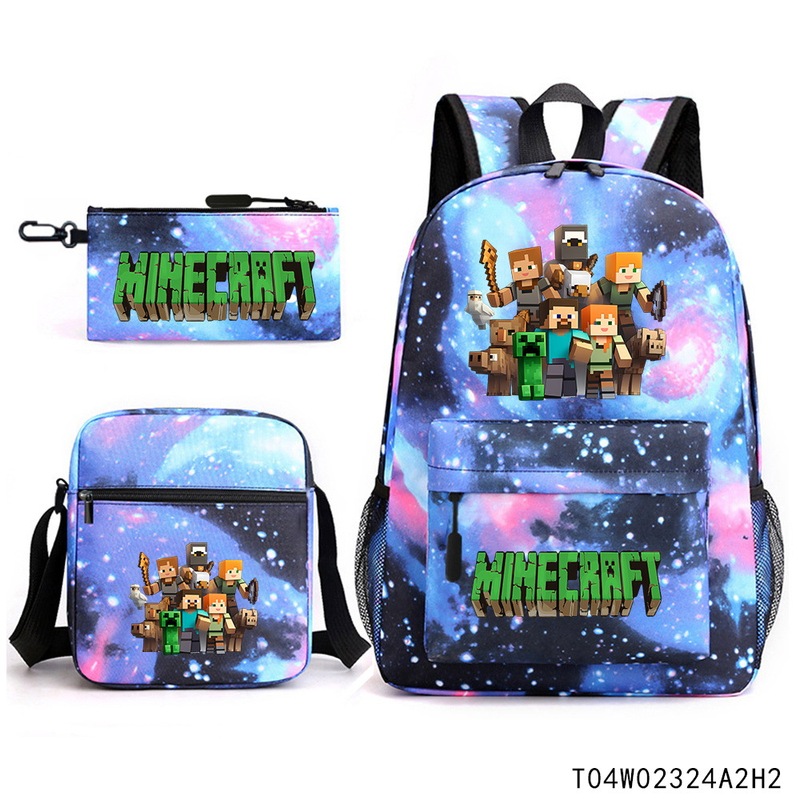 Minecraft マインクラフト 小中学生 ランドセル 子供用リュック バックパック ショルダーバッグ ペンシルバッグ 3点セット|undefined