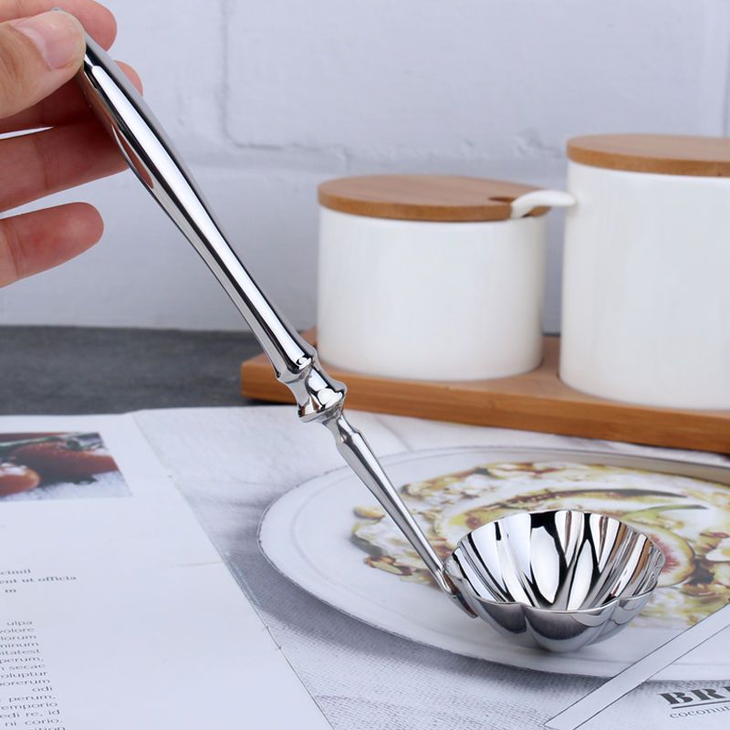 COOKONE18/10 Cuchara de sopa de acero inoxidable para comer, espejo, cuchara de estilo europeo de alta gama, cuchara grande, cuchara pequeña