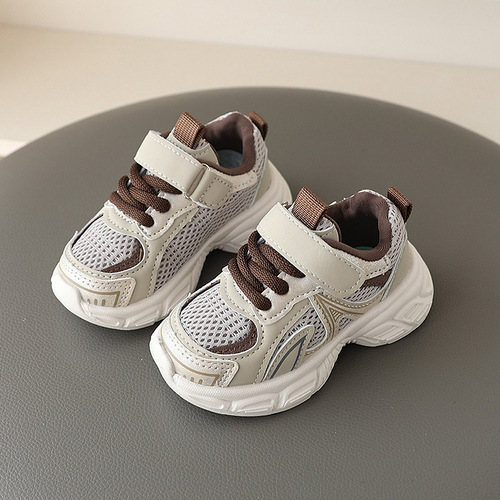 Spring and autumn boys and baby shoes children's sneakers dad breathable running shoes 1-3 years old 5 girls and children's soft-soled mesh shoes