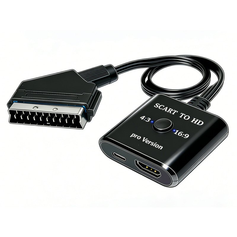 Popular 1080P HD SCART to HDMI converter SCART to HDMI audio-video cable adapter box Popular 1080P HD SCART to HDMI converter SCART to HDMI audio-video cable adapter box