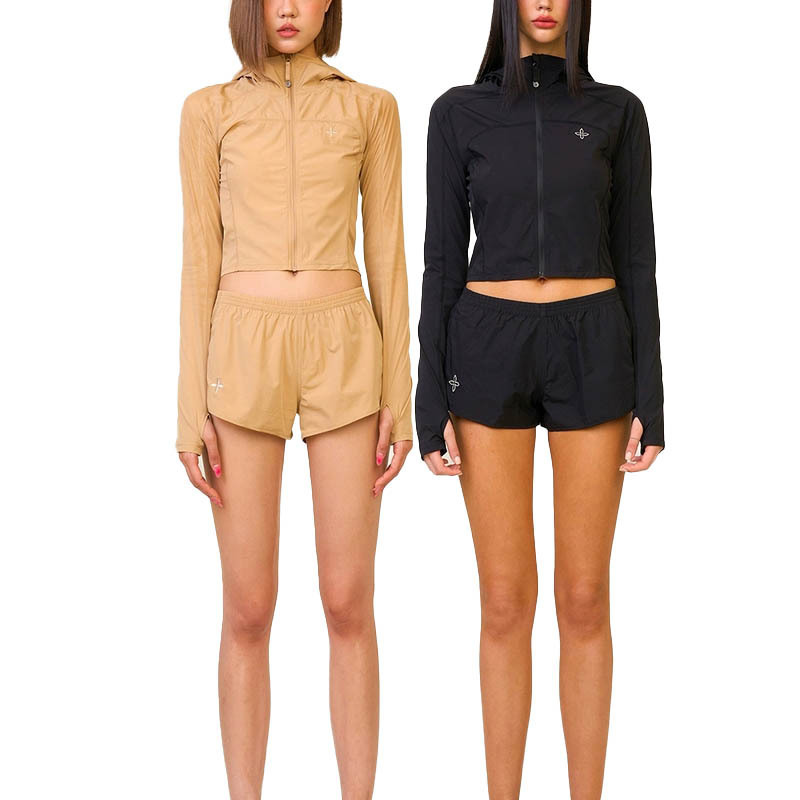 Asmk Ultra-Light Skin-Friendly Sun Protection Hoodie Slim Short Casual Hooded Top Cardigan Jacket for Women Summer 24 Asmk Ultra-Light Skin-Friendly Sun Protection Hoodie Slim Short Casual Hooded Top Cardigan Jacket for Women Summer 24