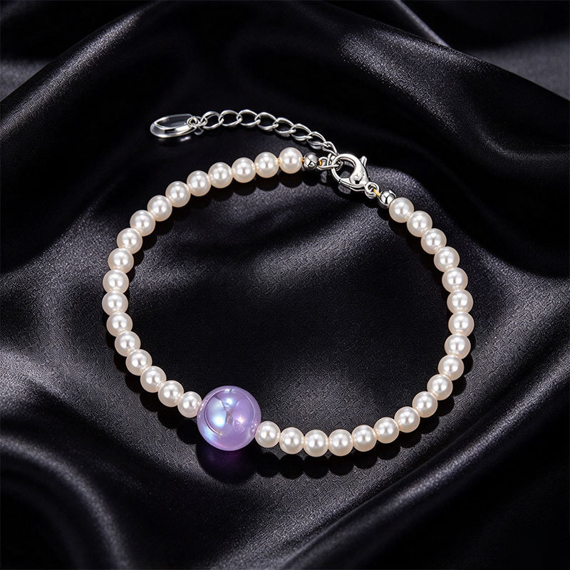 Pulsera Geométrica Circular con Dije de Cubo de Aleación de Cobre