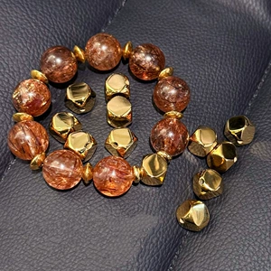 14K Gold-Filled Color-Preserving Crystal DIY Accessories Irregular Octagonal Spacer Beads Bracelet Necklace Beaded Jewelry Accessories