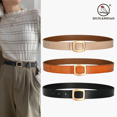 Retro belt belt for women, decorative versatile jeans belt with windbreaker, trousers and dress, simple and fashionable real belt