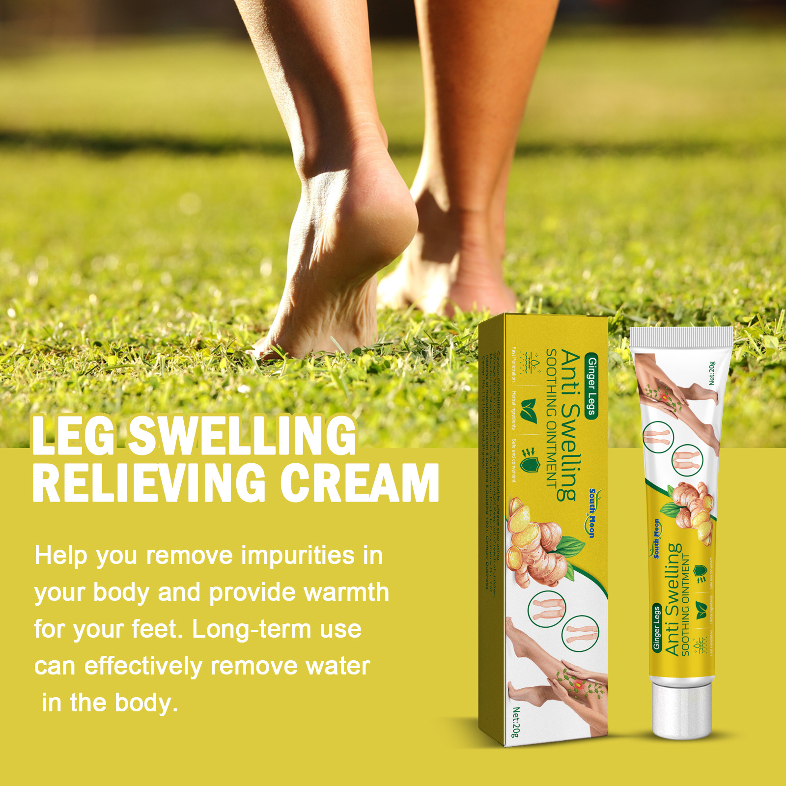 South Moon Ginger Cream Soothing Leg Pain Swelling, Moisture wicking, Cold dispelling, and Body Shaping_voghion.com