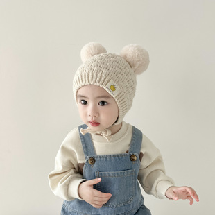 Baby wool hat winter baby boy baby baby cute super cute autumn and winter newborn children knitted hat boy