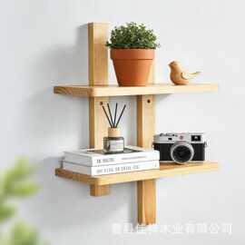 木质墙上置物架客厅墙壁装饰摆件展示架浴室洗漱用品收纳架整理架