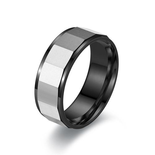  New Prismatic Stainless Steel Ring European and American Fashion Couple Ring Simple Men's Ring Wholesale