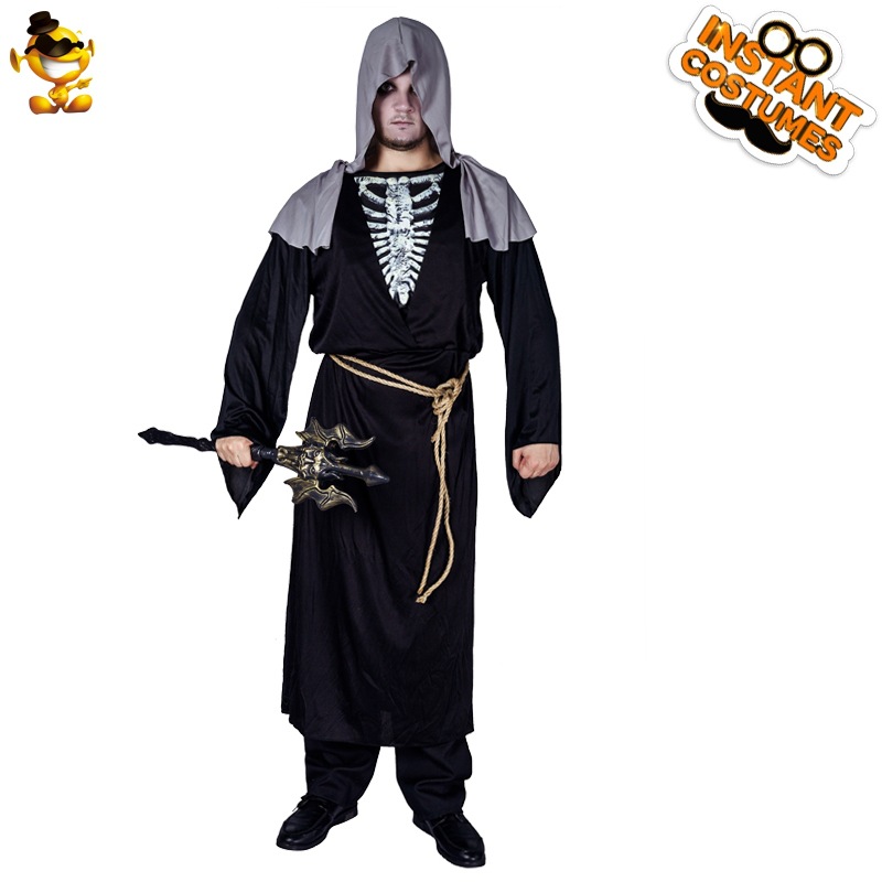 De Halloween de los hombres adultos la muerte fantasma hueso COSPLAY partido etapa rendimiento traje COSPLAY