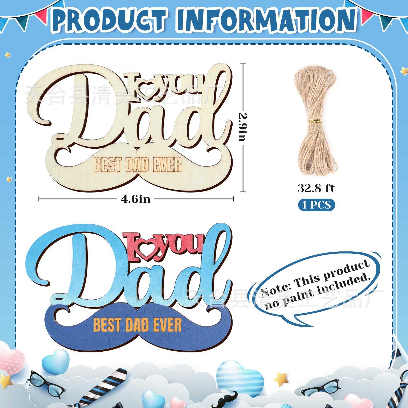 Artesanía de madera Best DAD Crafts Dadd Cutouts Pintura de bricolaje Decoración de regalo Piezas de madera