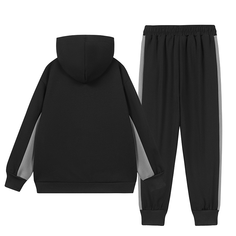 Herenkleding contrasterende kleur stiksels capuchon tweedelig sportpak_voghion.com