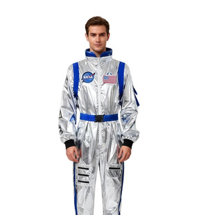 Halloween Adult Space Costume Silver Spacesuit Pilot Cos Wandering Earth Party Play One-Piece