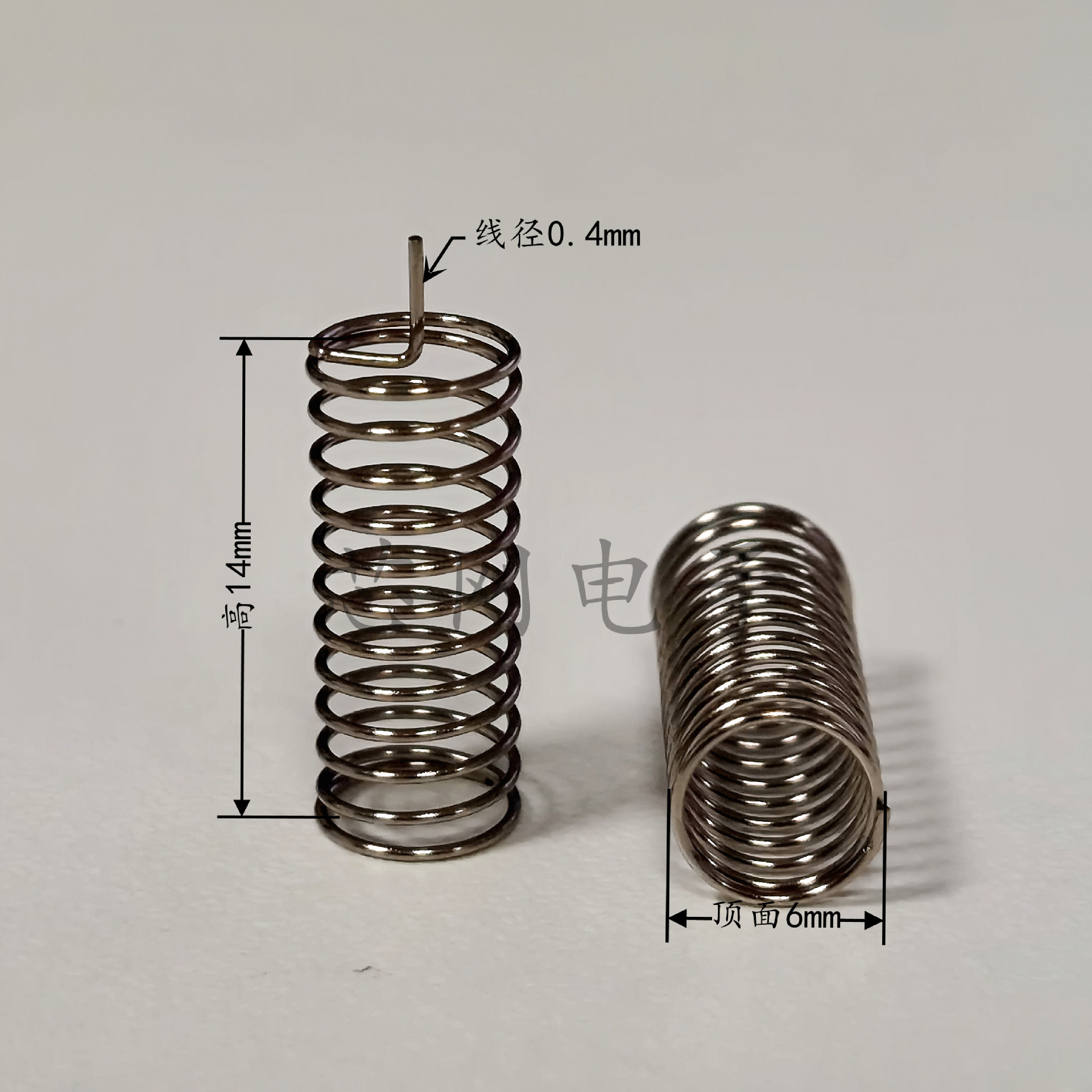 F6-14-0.4直筒中心弹簧 开关按钮天线电路板感应压缩弹簧碳钢镀镍