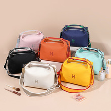 2024新款ins女包纯色帆布包大容量简约化妆包韩版单肩文艺斜跨包