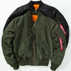 パイロットジャケット男ma 1野球服潮ins春秋薄いコート空軍軍緑カップルパン服コート
