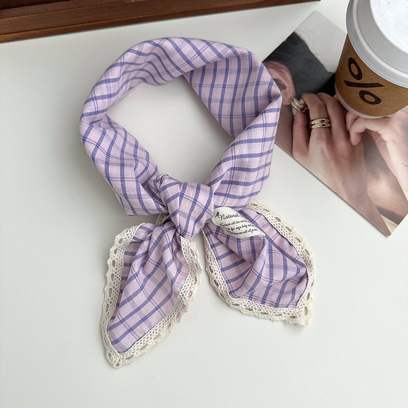 Bufanda cuadrada de encaje de moda de algodón y lino 60*60cm Bufanda de seda de flores de todo fósforo de ocio y arte Decoración fotográfica de vacaciones Accesorios para el cabello