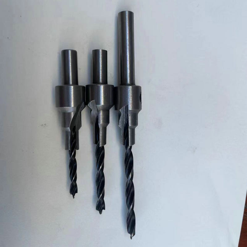 Double-edged counterbore drill, three-edged three-stage, three-point wood counterbore drill, self-centering cone hole drill, woodworking hole drill