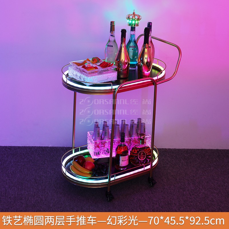 Bar ktv carro de vino luminoso carro de pastel de cumpleaños carro de comida de vino de noche LED carro de vino