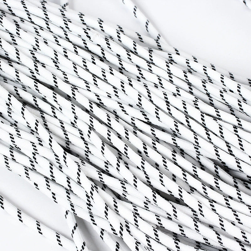 Оптовая продажа, 32 шпинделя из спандекса, круглый эластичный пояс, веревка, черно-белые эластичные детские шнурки, спортивные шнурки на складе