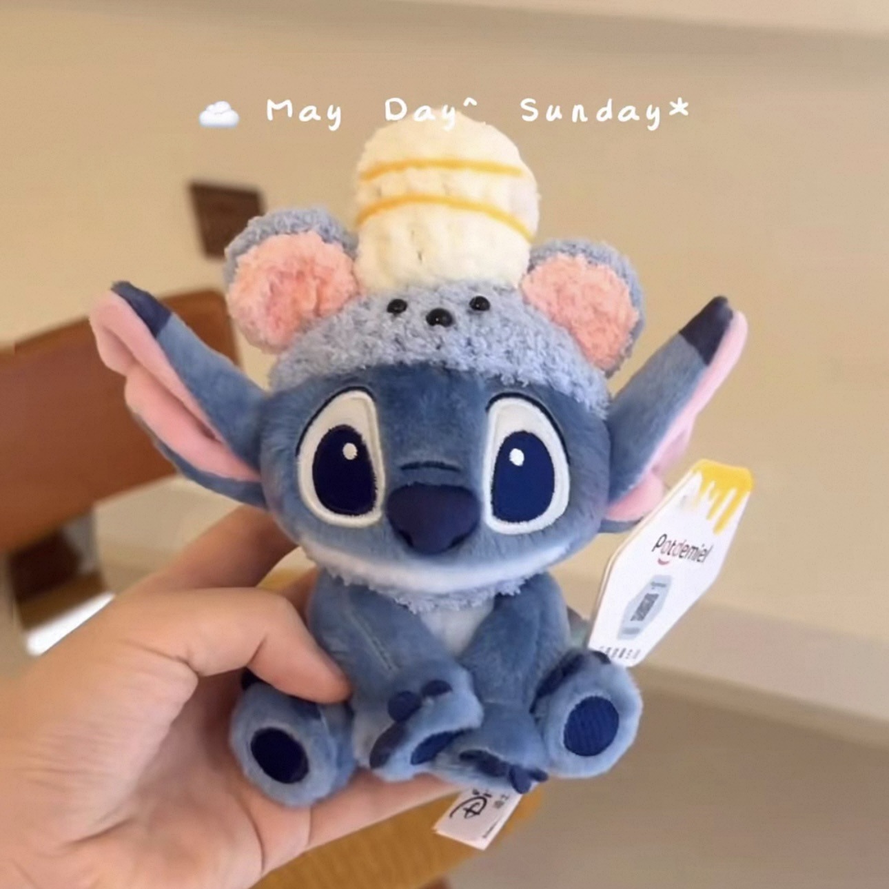 Genuino lindo Stitch Star Baby dibujos animados muñeco de peluche Stitch colgante llavero muñeca colgante regalo