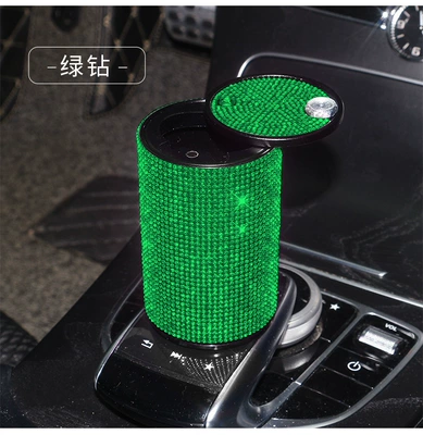 Alloy Flame-Retardant Ashtray with Lid, Car ashtray - ashtray-green-diamond