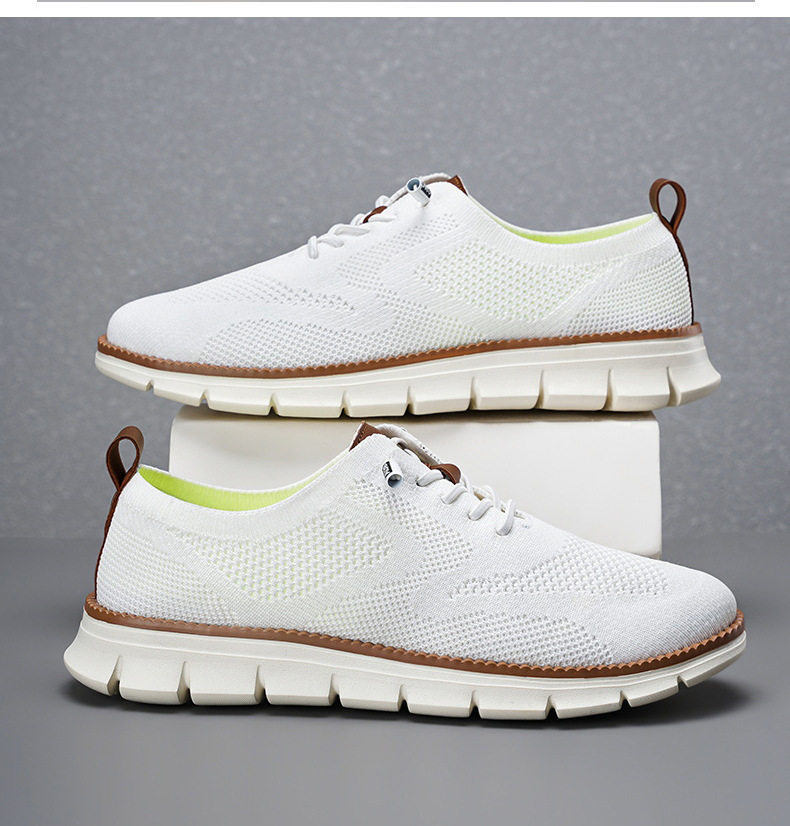 Giày thể thao nam buộc dây nhẹ thoáng khí chất liệu dệt kim size lớn — 8810 hồng, 8810 kaki, 8810 kaki đen, 8810 màu trắng chi tiết 26