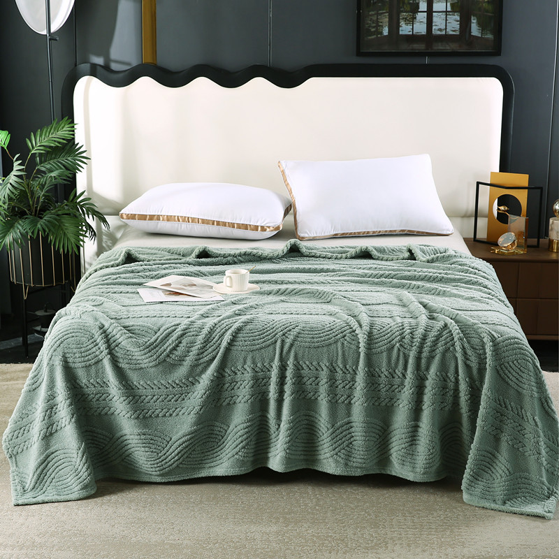 2025 nuevo estilo de lujo ligero para correr torre de seda de coral de doble cara manta de aire acondicionado de oficina sofá manta