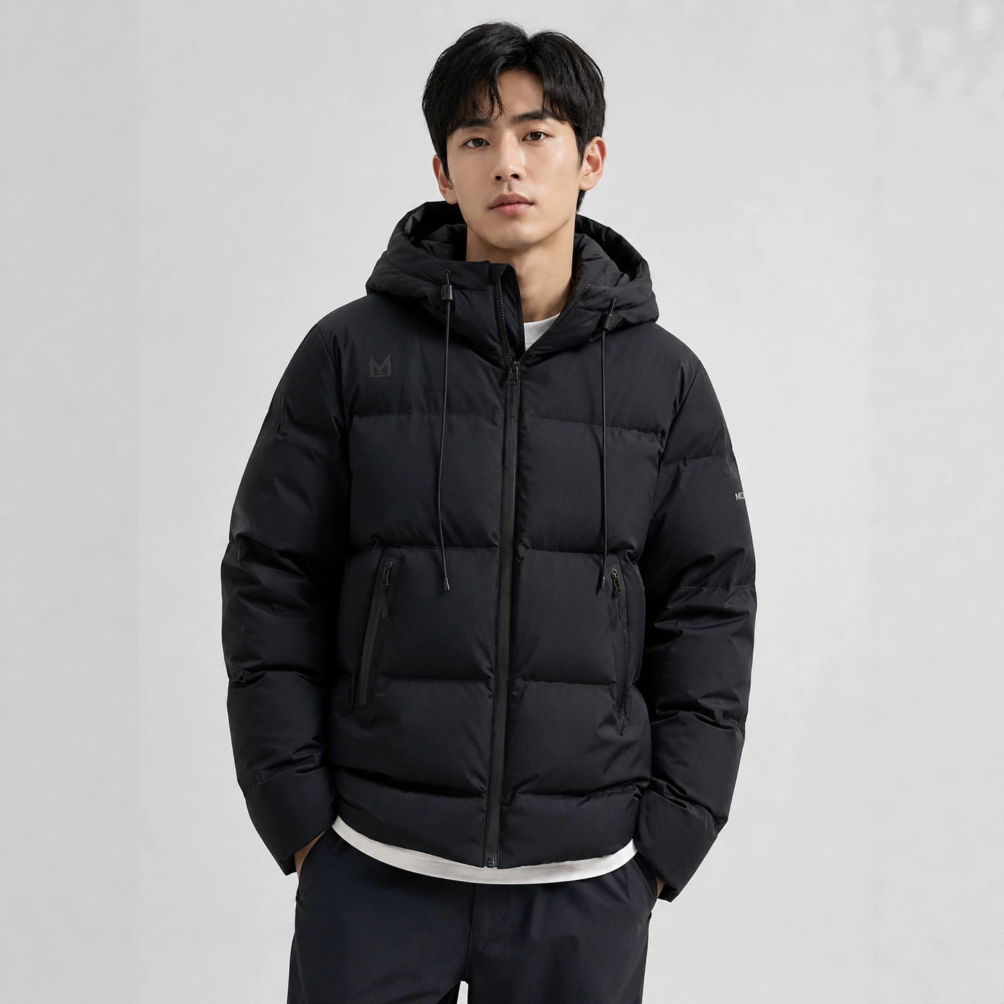 Short velvet down jacket