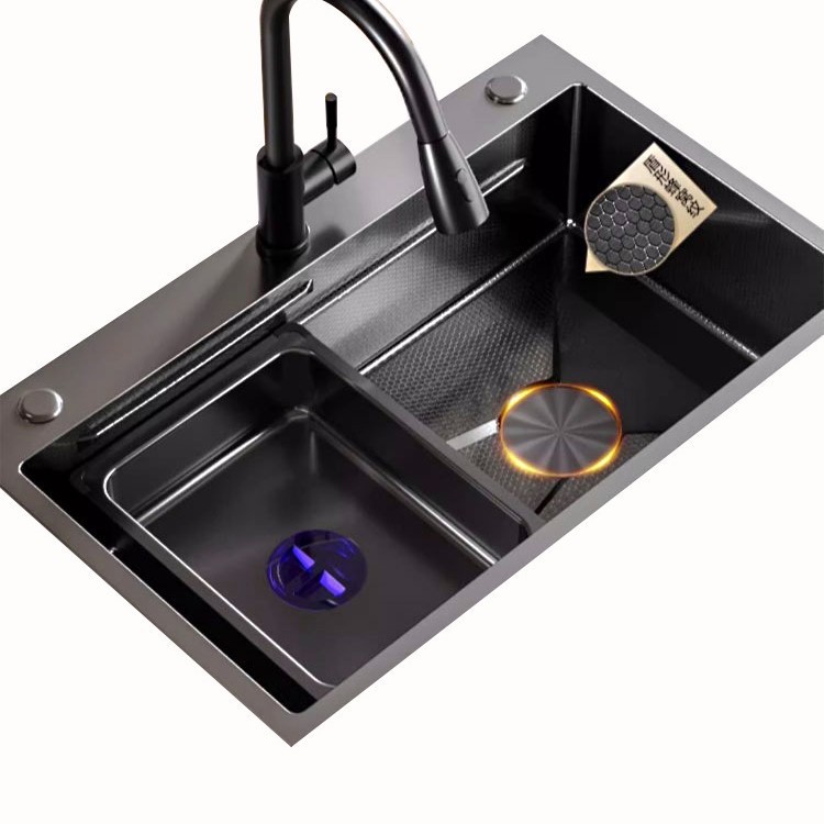 Fregadero Nano para Cocina de Un Tanque 304 de Acero Inoxidable Recubrimiento Nano