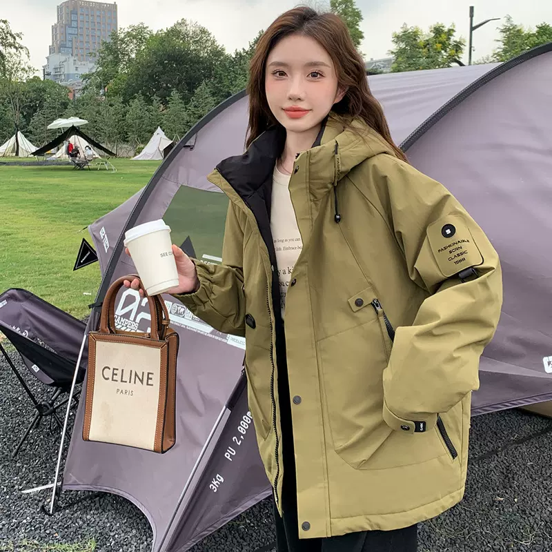 羽绒棉服少女生冬装2023新款初中高中学生加厚冲锋衣棉袄棉衣外套