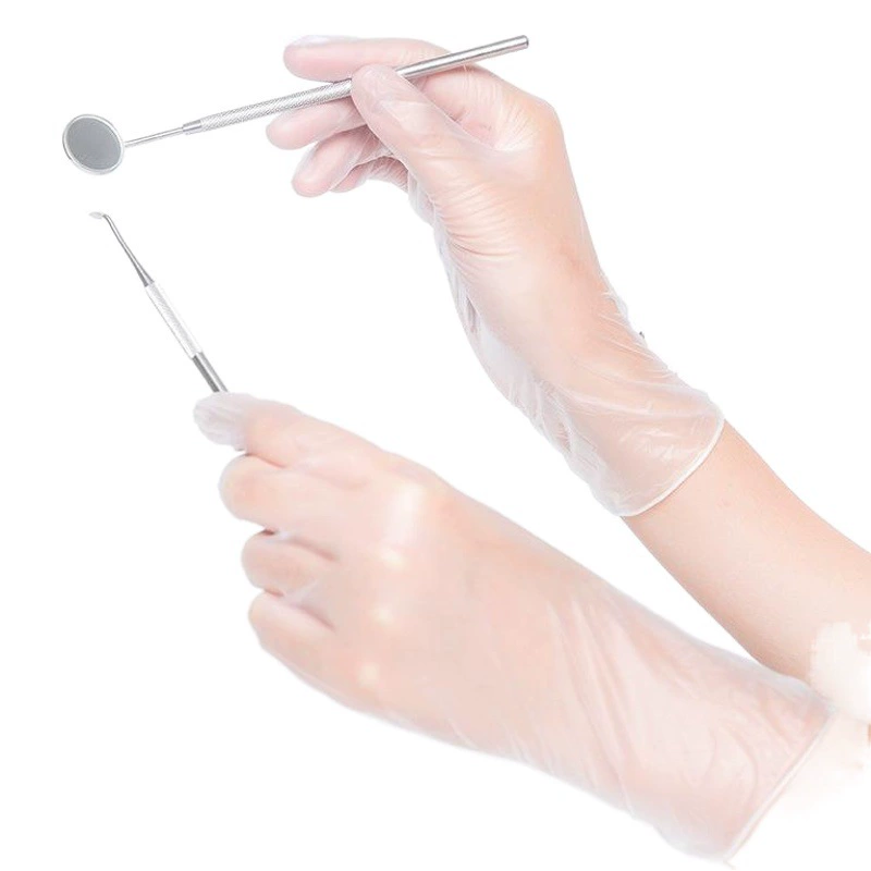 Синие паруса ПВХ одноразовые перчатки Защитный эксперимент Охрана труда Бытовая Чистка Инспекция Уход за пищевыми перчатками