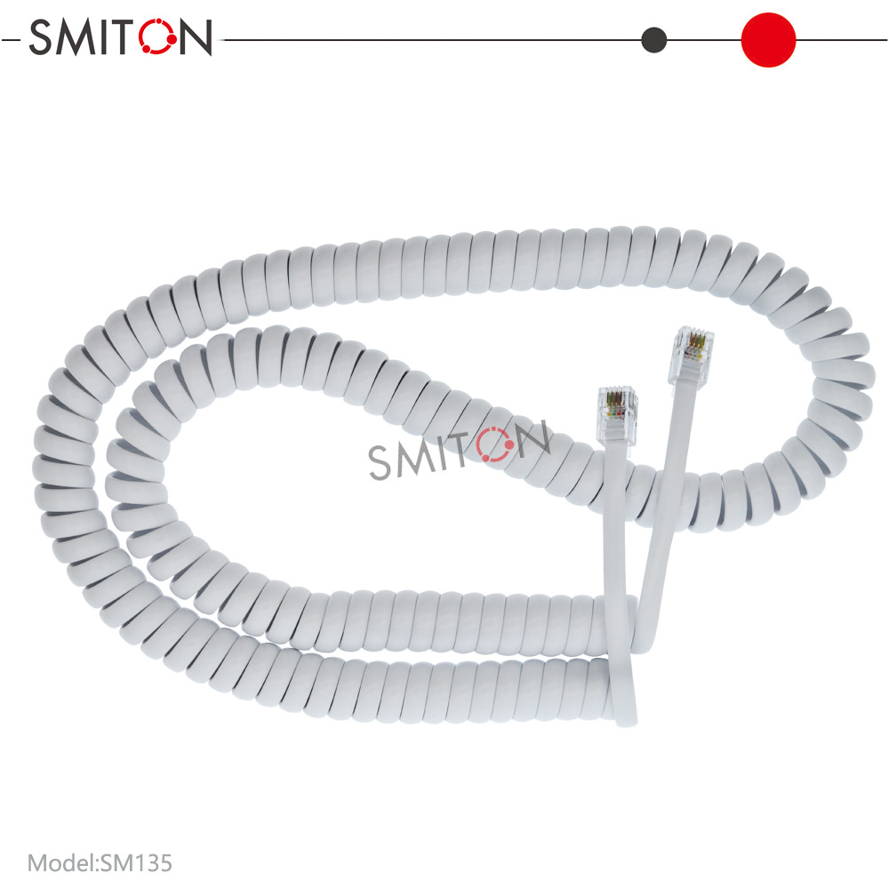 SM135电话线 4P4C电话曲线 纯铜多股电话曲线2米3米现货