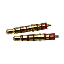 3.5四极镀金耳机插针 四节耳机插头 4极插针