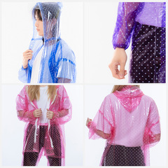 Wholesale non-disposable, portable, thickened adult raincoat—transparent PVC TPR raincoat with waterproof cape for hiking
