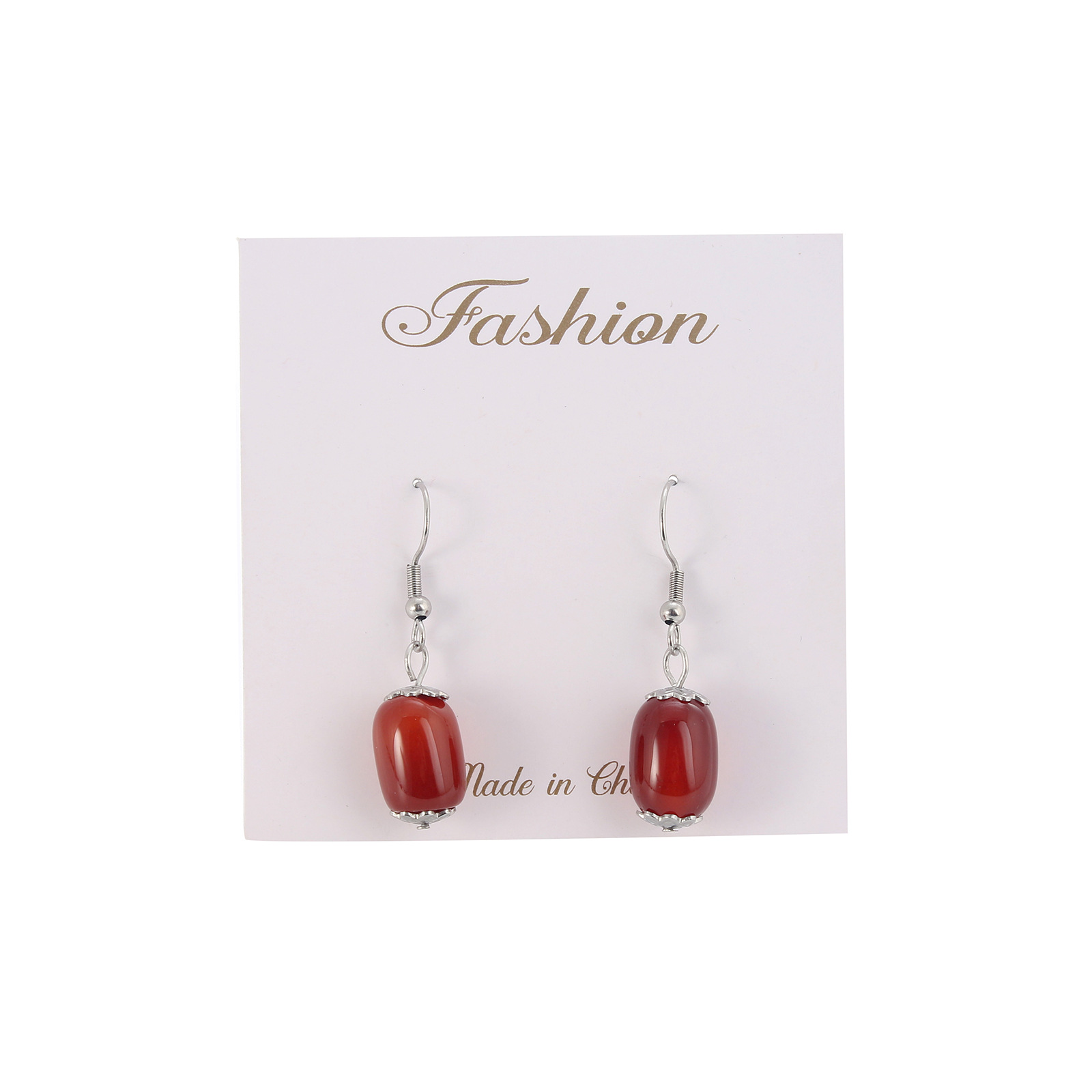 Simple Style Geometric Agate Plating Drop Earrings 1 Pair