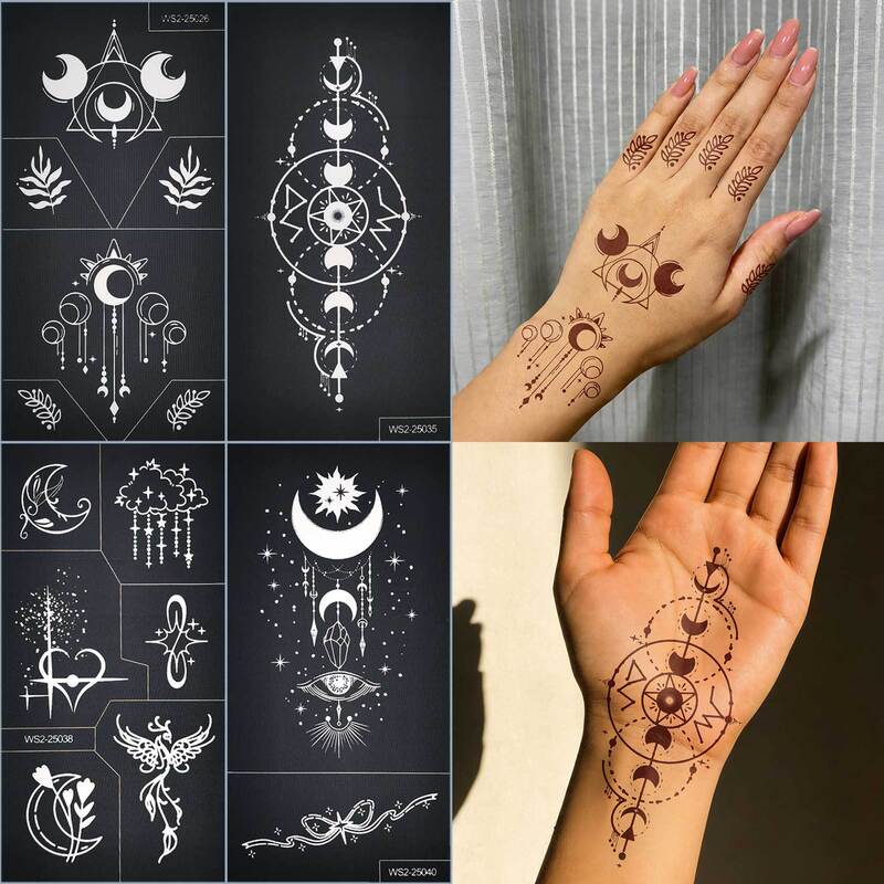 Cross-Border Popular Henna Tattoo Sticker Template Small Pattern Realistic Body Art Arm Back of Hand Temporary Tattoo Sticker Cross-Border Popular Henna Tattoo Sticker Template Small Pattern Realistic Body Art Arm Back of Hand Temporary Tattoo Sticker