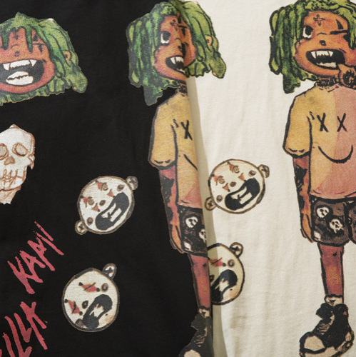 Outono American Brand Cute Smiling Face Little Girl Street Trendy Masculino Solto Manga Longa Camiseta Masculina_voghion.com