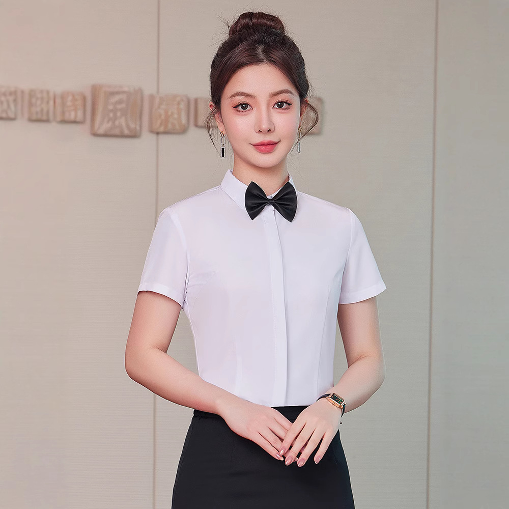 酒店前台接待服务员工装男女职业装销售酒吧KTV工作服衬衫衬衣